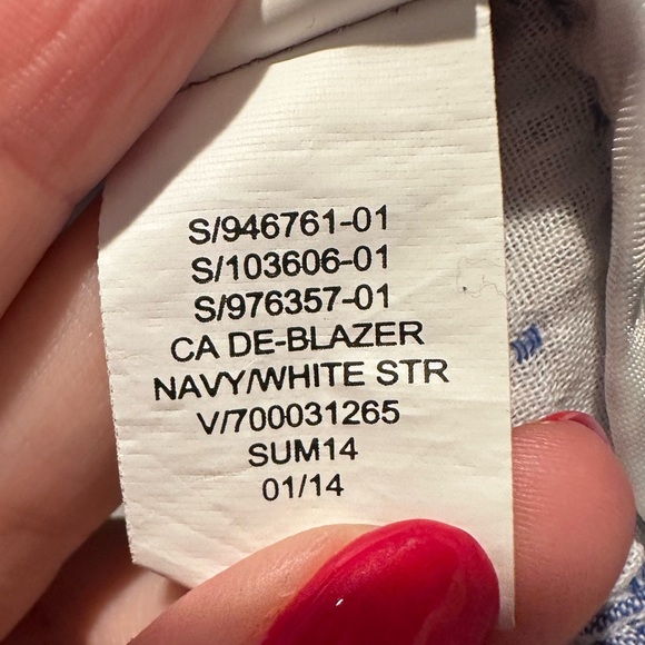 Gap‎ Women's Cotton Blue White Striped Blazer Size 0 Career Business Casual - Picture 7 of 7